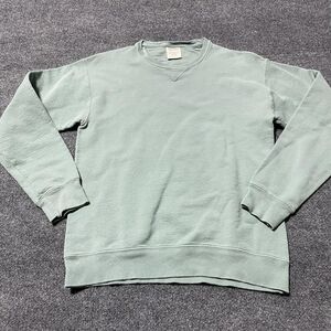 ComfortWash Sweatshirt Mens Small Green Crewneck Pullover Hanes V Stitch Solid